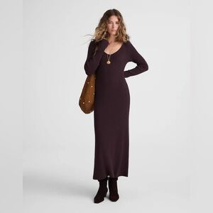 🆕 Madewell The Signature Knit V-Neck Midi Dress